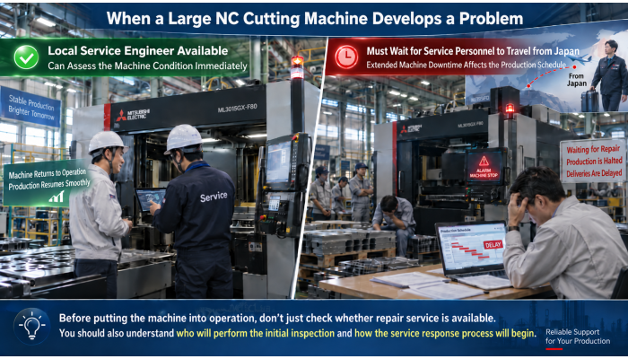 【Overseas NC Cutting Machine Failures】Why You May Face Problems After Installation If You Do Not Check the Maintenance Support System for Troubleshooting